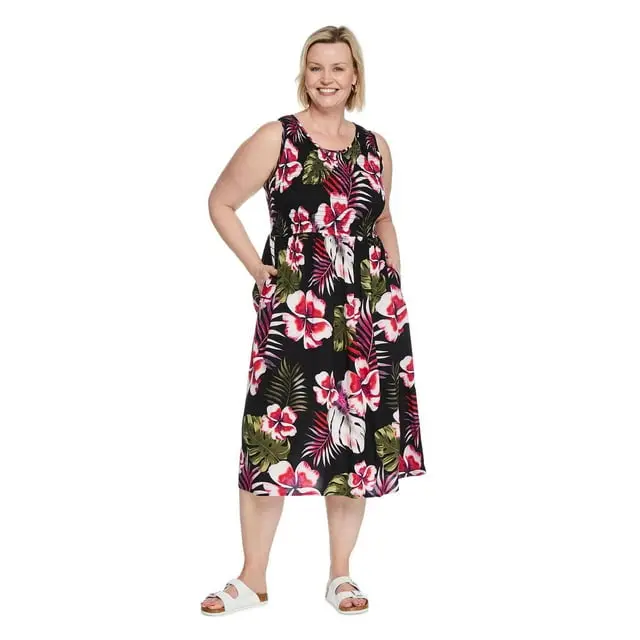 Iyla Women's Plus Smocked Maxi Dress (XL)