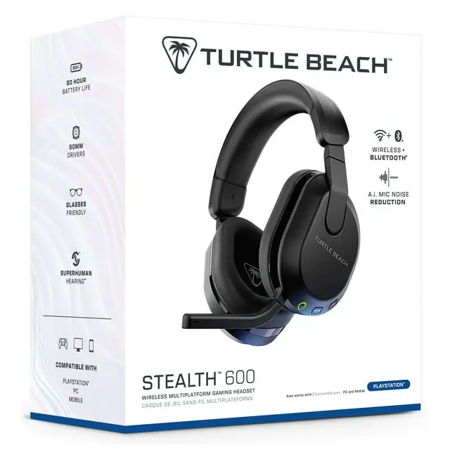 Turtle Beach® Stealth™ 600 Wireless Multiplatform Headset– Black for PS5™, PS4™, PC, & Bluetooth® Equipped Mobile Devices
