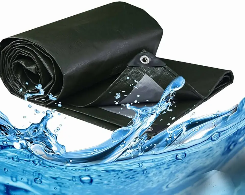 Waterproof Heavy Duty Poly Tarp 3ft x 8ft, 8 Mil Thicken Outdoor Tarpaulin, UV Resistant Tarps with Grommets, Multipurpose tarpaulins Cover for Canopy Tent, Roof, Camping