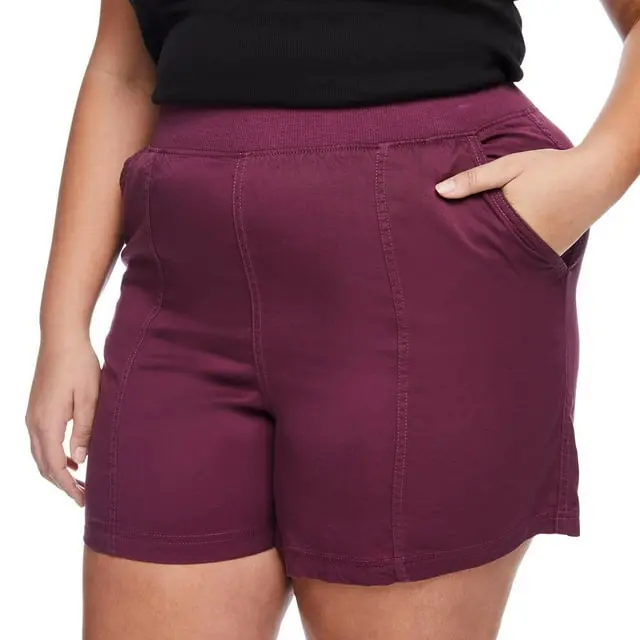 George Women's Plus Burgundy Pull-On Short (3X)