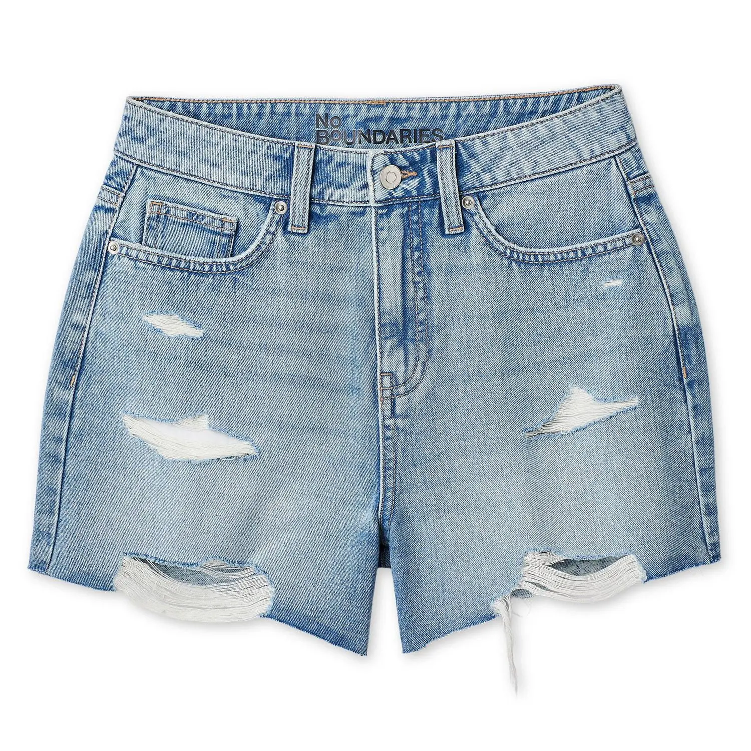 No Boundaries Women's Distressed Denim Short (Size 5)