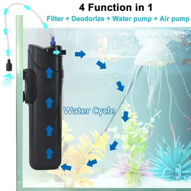 Coospider Sun JUP-01 Aquariums in Tank UV Submersible Filter Machine 211gph 9W fit for 80Gallon