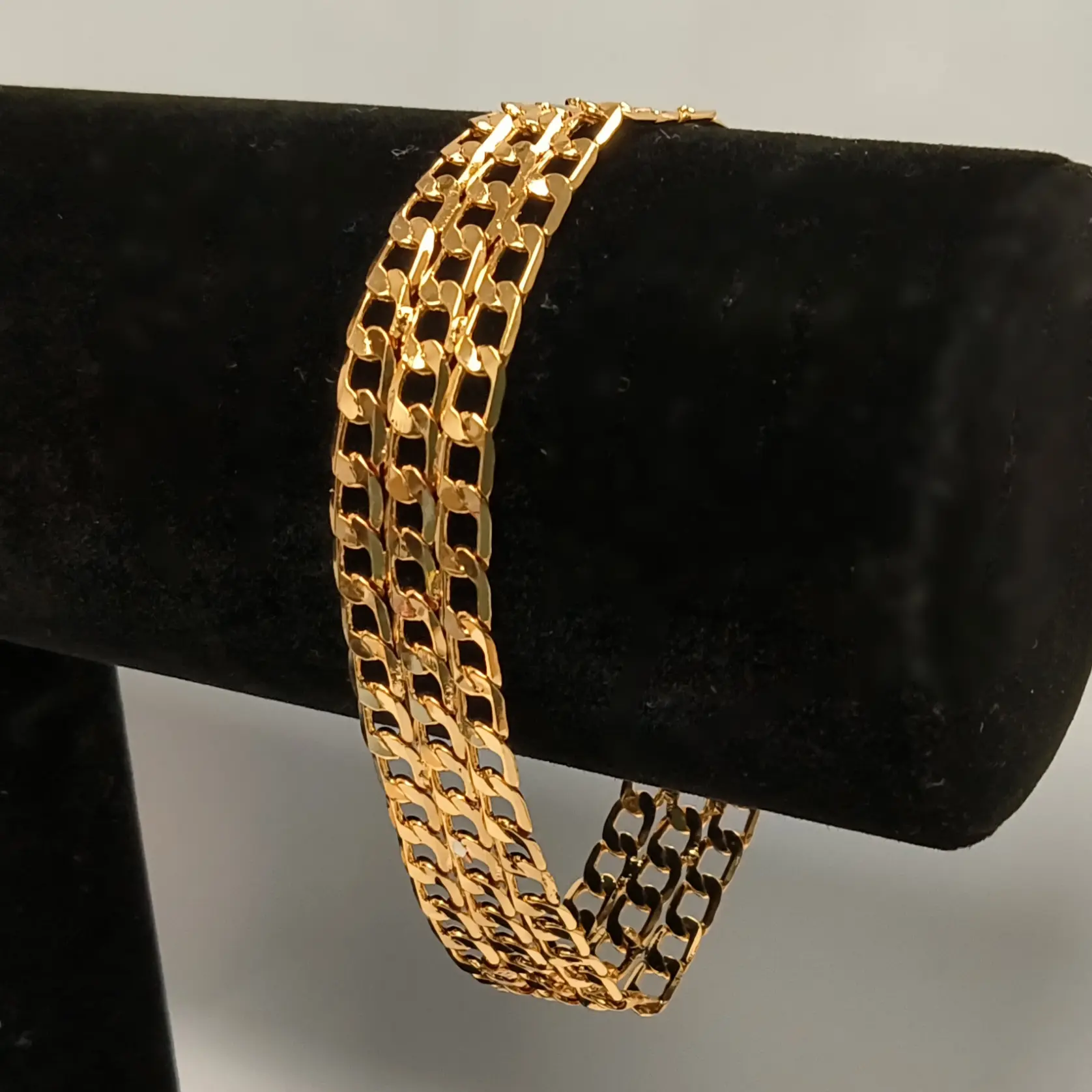 Triple Chain Gold Plated Bracelet