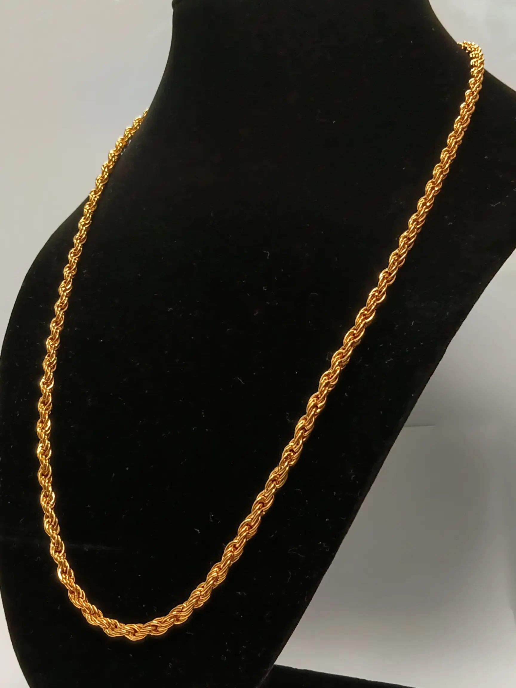 Spiral Gold Plated Necklace (22")