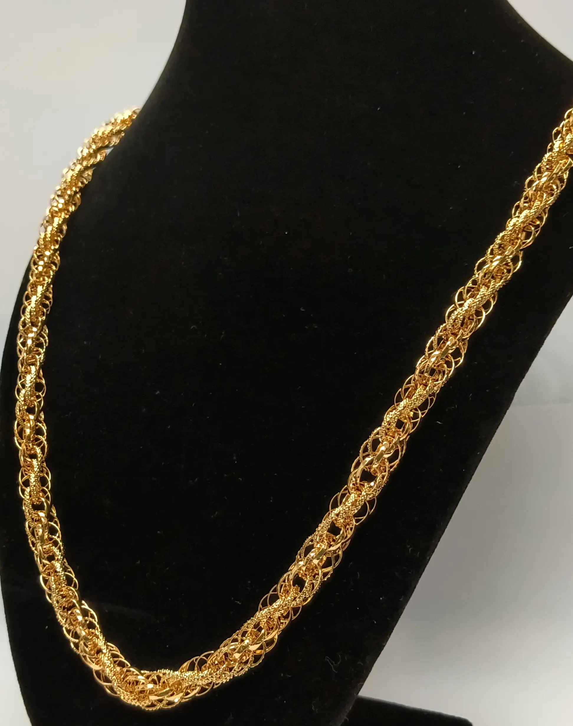 Double Loops Gold Plated Chain Necklace