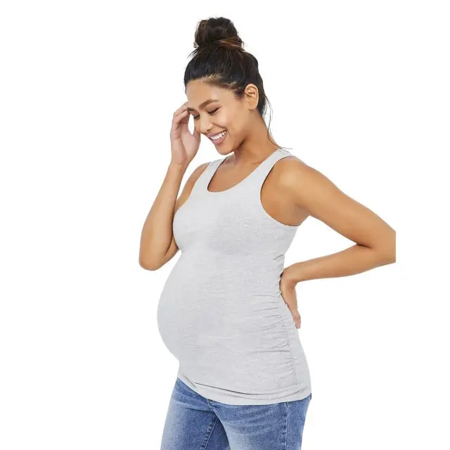 Paisley Sky Maternity Grey Ruched Side Tank (S/P)