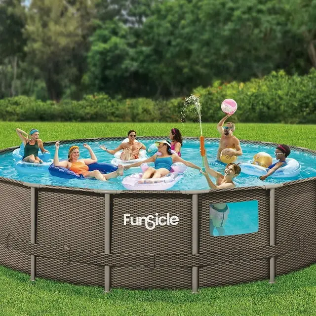 Funsicle 18 ft Crystal Vue Oasis Designer Pool, Double Rattan